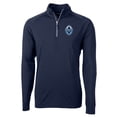 thumbnail image 2 of Men's-Cutter & Buck  Navy Vancouver Whitecaps FC Big & Tall Adapt Eco Knit Stretch Recycled Raglan Quarter-Zip Pullover, 2 of 3
