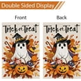 thumbnail image 6 of Halloween Trick or Treat Ghost Garden Flag 12 x 18 Inch Vertical Double Sided Burlap Halloween Pumpkin Yard Flags for Seasonal Fall Thanksgiving Farmhouse Decoration(ONLY FLAG), 6 of 6
