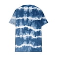 thumbnail image 5 of TQWQT Womens Plus Size Tops Loose Summer Sexy Tunic V Neck Short Sleeve Gradient Print Blouses 4x-5x Casual Tunics Blouses with Pocket Royal Blue XL, 5 of 5