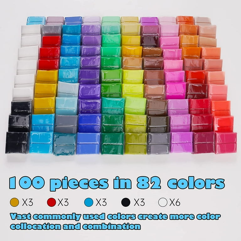 Tomorotec Polymer Clay Value Pack 82 Colors 100PCS Starter Kit