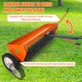 thumbnail image 1 of BeesClover Aérateur 40 Pouces, Outil de Pelouse Aérateur avec Attelage Universel, Poignée Réglable, Roues de Transport, Aérateur de Pelouse Compatible avec Tracteurs pour Jardin, Ferme et Pelouse, Orange, 1 of 7