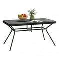 thumbnail image 1 of Outsunny Table à Manger Rectangulaire d'Extérieur pour 6, 55 Pouces x 31.5 Pouces x 28 Pouces, Gris, 1 of 10