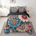 thumbnail image 2 of Homewish Retro Rustic Flower 7 Pieces Bedding Comforter Set,Boho Style Plant Full Bedding Set,Bohemain Floral Fitted Sheet Flat Sheet For Girls Kids,Microfiber Bedroom Decor Reversible, 2 of 8