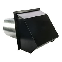 Hooded Wall Vent with Screen and Damper (10 Inch, Black)