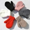 thumbnail image 2 of Children Kid Autumn Winter Warm Mittens Solid Color Full Finger Plush Gloves, 2 of 10