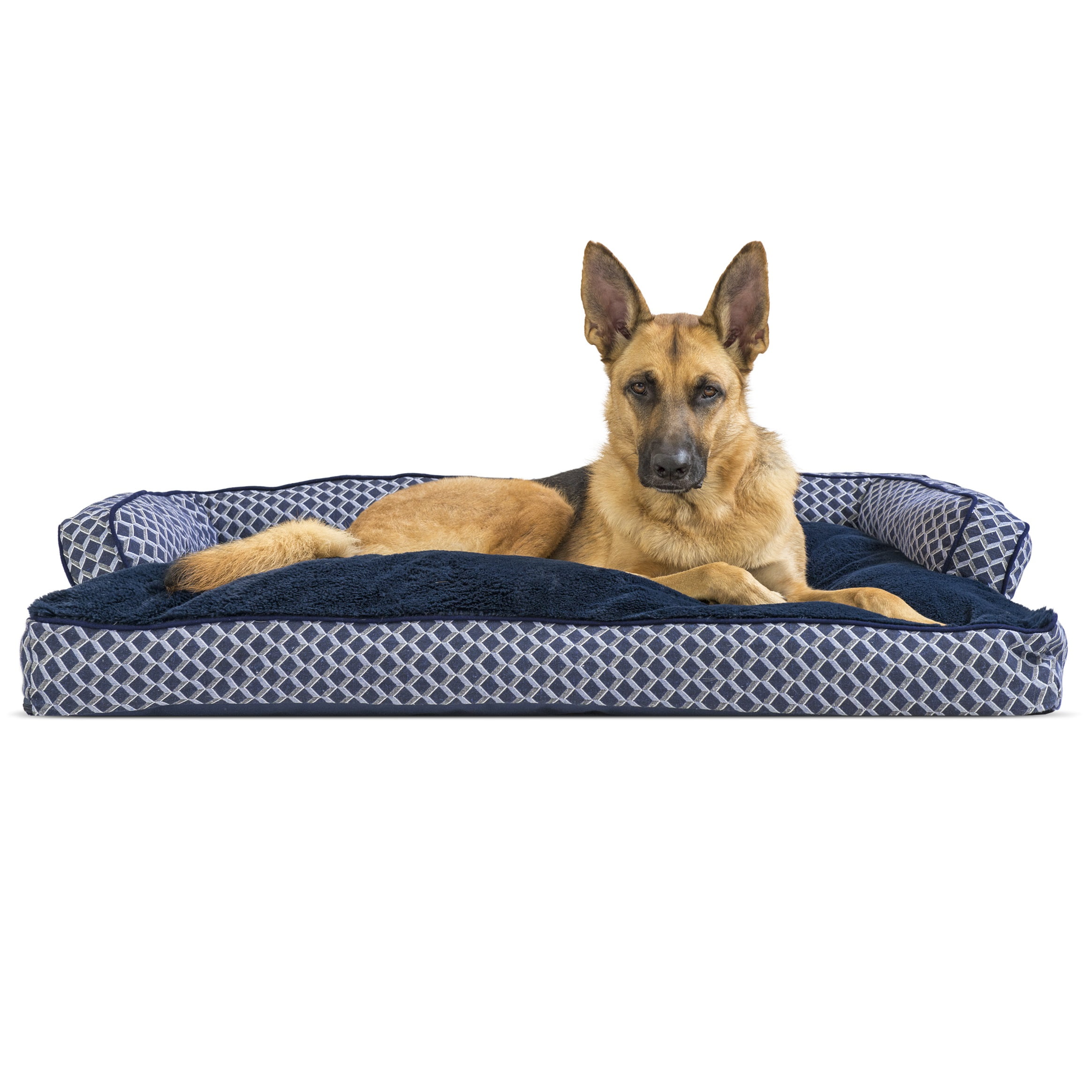 FurHaven Pet Dog Bed Plush & Decor Comfy Couch Pillow Sofa Pet Bed for Dogs & Cats, Diamond