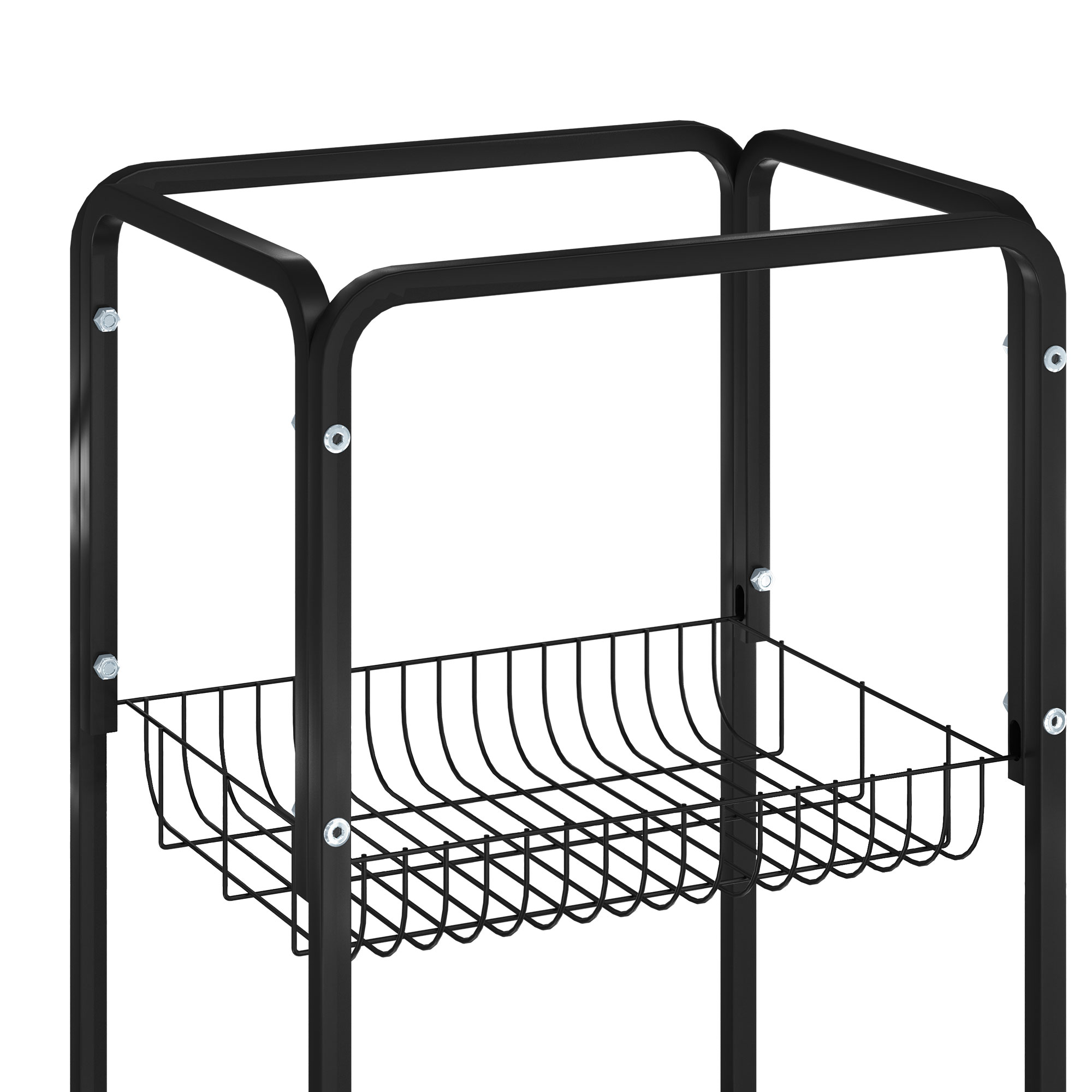 ModFusion 62" Metal Bird Cage Playtop Rolling Stand for Parakeet Lovebird Sun Conure Black