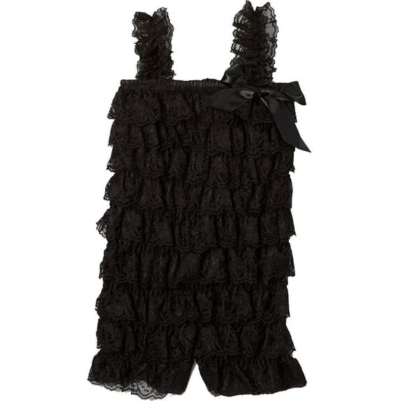 Wenchoice Girl's Black Lace Romper - S(6M-12M)