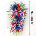 thumbnail image 3 of Nkmbld Patriotic Wreath for Front Door, Independence Day Wreath Red White Blue Flower Wreath for Independence Day Memorial Day Flag Day Indoor Outdoor Decor, 3 of 4