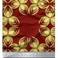 thumbnail image 1 of Soimoi Red Cotton Duck Fabric Florals Floral Printed Fabric 1 Yard 56 Inch Wide, 1 of 3