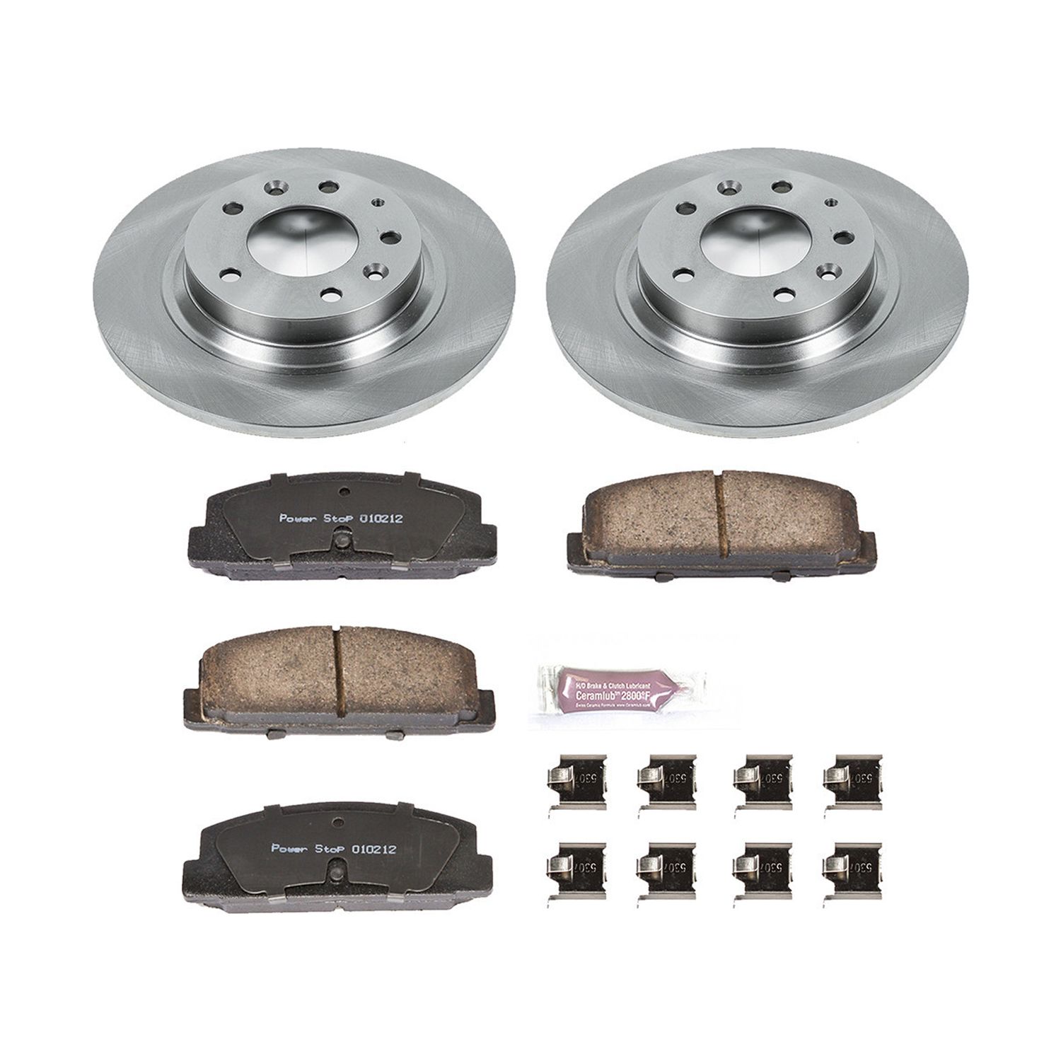 Power Stop Rear Stock Replacement Brake Pad and Rotor Kit KOE2452 Fits 2005 Mazda 6