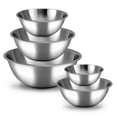 thumbnail image 1 of Juego de cuencos para mezclar WHYSKO Meal Prep de acero inoxidable, 5 piezas, 1 of 7