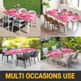thumbnail image 5 of Valentine's Day Table Cloths for 5 Foot Rectangle Tables, Watercolor Loves Gifts Birds Checkered Patio Waterproof Elastic Fitted Tablecloths, Washable Rectangular Table Cover for Camping, 5 of 8