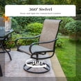 thumbnail image 3 of MF Studio 9-Piece Outdoor Patio Dining Set, Extendable Outdoor Patio Table and Swivel High-Back Textilene Chairs, Black & Brown-Gray, 3 of 12