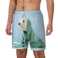 thumbnail image 2 of Balery Dog Wrapped in Towel Mens Swim Trunks Swim Shorts for Men Quick Dry Inseam Beach Shorts with Compression Liner Pocket-X-Large, 2 of 9