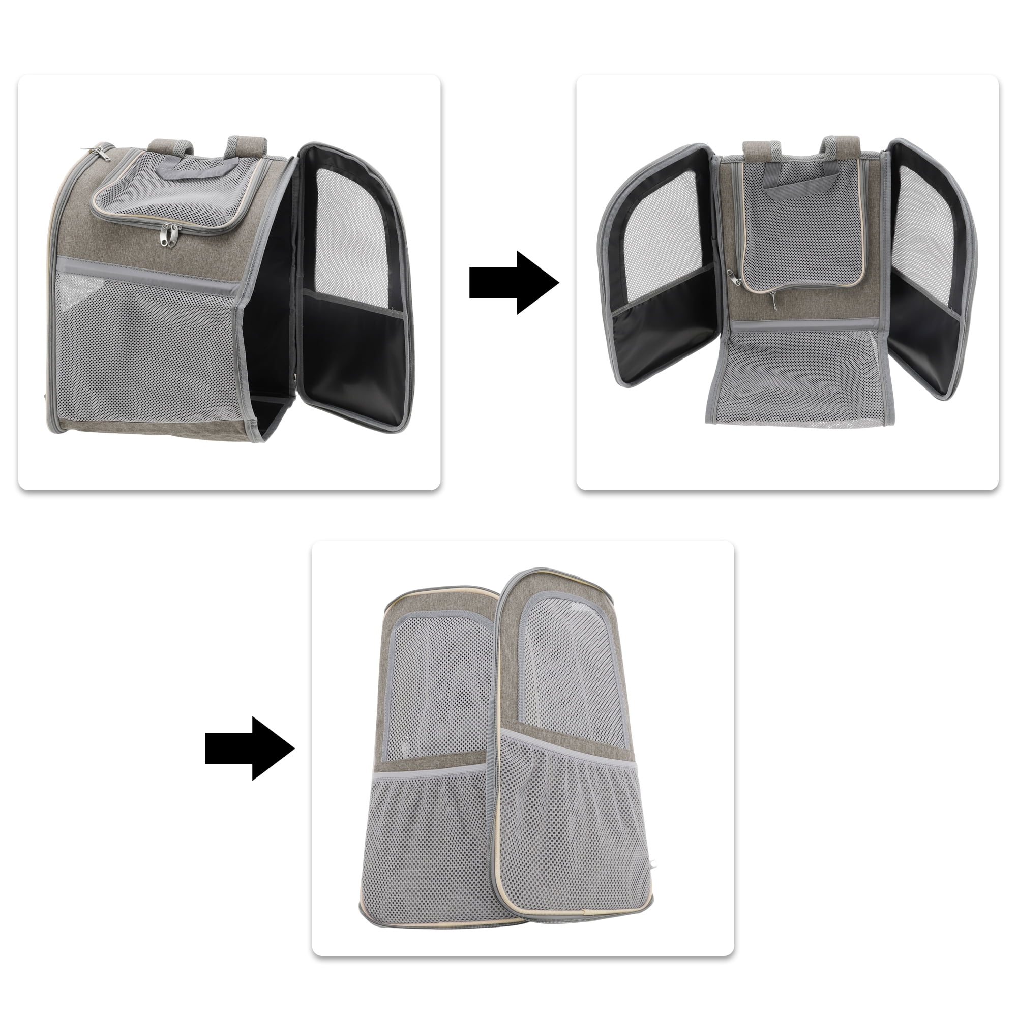 Unique Bargains Comfortable Pet Backpack for Cats and Small Dogs Foldable Transport Box