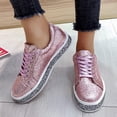 thumbnail image 2 of OAVQHLG3B New Style Sequined Flat Lace-up Casual Women's Single Shoes Shallow Mouth Platform Shoes, 2 of 8