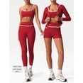 thumbnail image 4 of PISONIC Workout Sets for Women 2 Piece Color Block Sports Bra High Waist Shorts Gym Yoga Pilates Outfits, 4 of 8