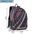 thumbnail image 2 of Flip-Top Backpack 17L Capacity Lightweight Bookpack Reflective Safety Strips & Adjustable Chest Strap Stripes and Stars, 2 of 7