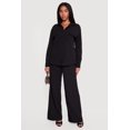 thumbnail image 2 of Women's Ribbed Knit Button Front Collared Blouse, 2 of 4