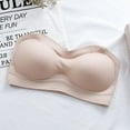 thumbnail image 4 of pxiakgy lingerie for women women trackless latex invisible bra strapless wedding dress underwear beige + s, 4 of 5