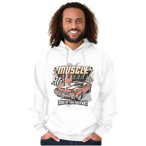 Muscle Bound King of the Raceway Car Unisex Plus Fleece Graphic Hoodie Brisco Brands 2X