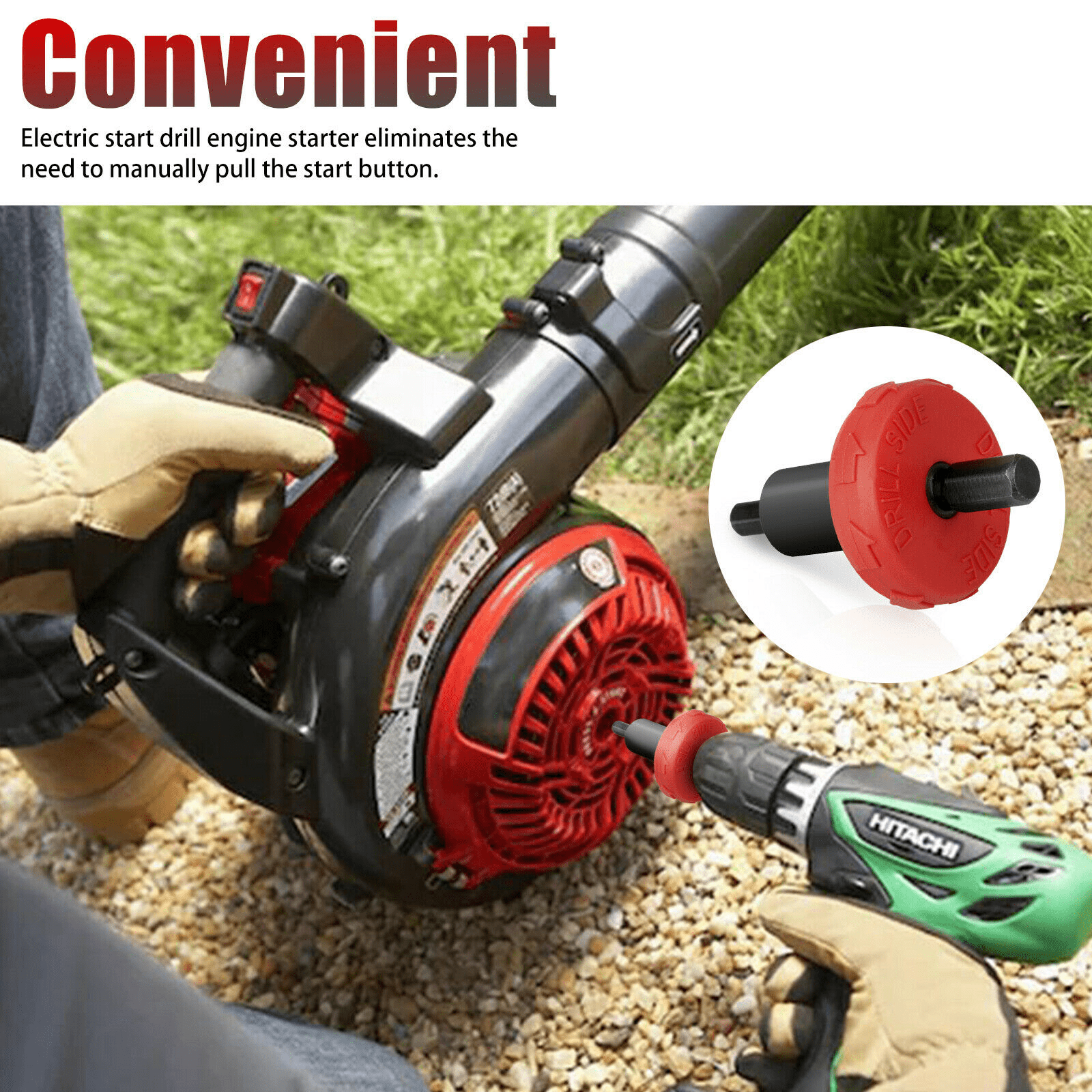 Crazyview Jump Start Electric Engine Easy Starter Drill Bit Adapter For Troy-Bilt Trimmers