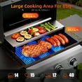 thumbnail image 4 of Biotree 3 Burner BBQ Propane Gas Grill, Stainless Steel 26,000 BTU Patio Garden Barbecue Grill with Two Foldable Shelves, 4 of 9