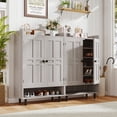 thumbnail image 5 of Hawsaiy Entrance Shoe Cabinet with Doors, 6-Tier Farmhouse Shoe Storage Organizer with Adjustable Shelves, Holds 18-24 Pairs, Entryway Shoe Rack Cabinet with Metal Legs, 5 of 9
