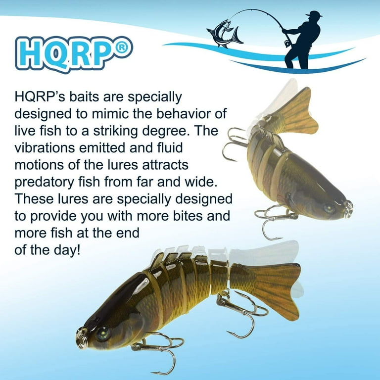 HQRP 3.9 Fishing Lure 0.6oz Freshwater Lakes River Fish Bait Jointed  Multi-Section S-Shaped Topwater