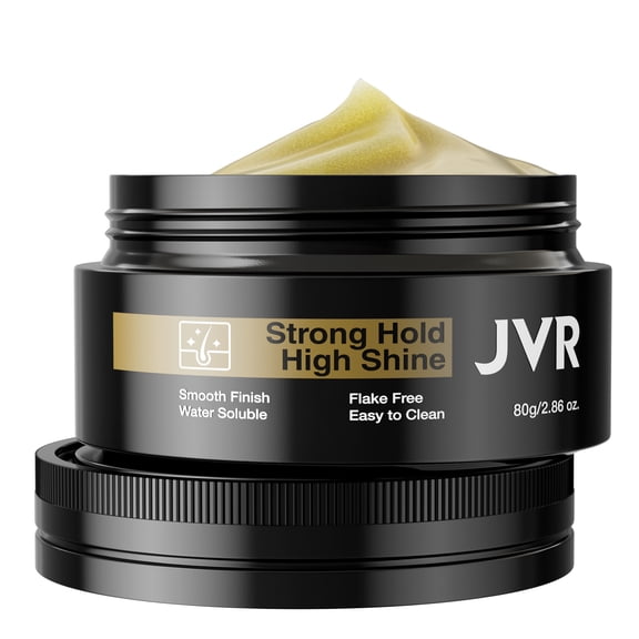 JVR Men's Strong Hold, High Shine, Easy to Wash Out Hair Pomade with Water Based, 2.86oz