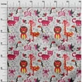 thumbnail image 3 of oneOone Cotton Cambric Light Red Fabric Cute Animal Fabric For Sewing Printed Craft Fabric By The Yard 56 Inch Wide, 3 of 4