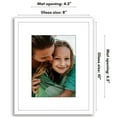 thumbnail image 4 of Americanflat 8x10 Picture Frame with Shatter-Resistant Glass with 5x7 Mat Display Photo Streamline - White, 4 of 7