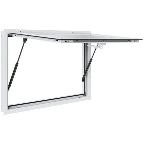 KFFKFF Food Service Window 36"x24", Constructed from Aluminum Alloy with an Awning Door & Drag Hook, Capable of Standing up to 85 Degrees, Ideal for Food Trucks and Concession Trailers