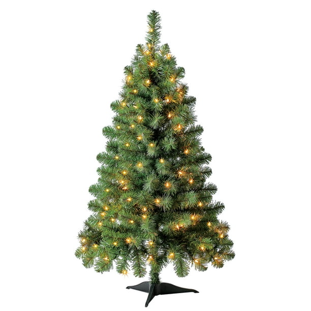 Holiday Time Pre-Lit Indiana Spruce Artificial Christmas Tree, Clear ...