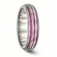 thumbnail image 6 of Edward Mirell Titanium Triple Groove Pink Anodized Ring, 6 of 7