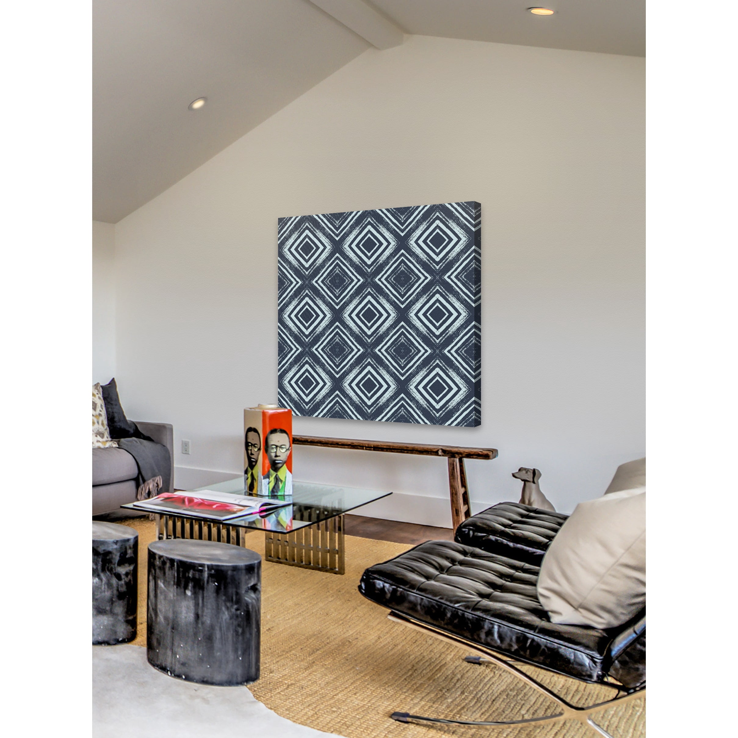 "Square Pattern" Painting Print on Wrapped Canvas