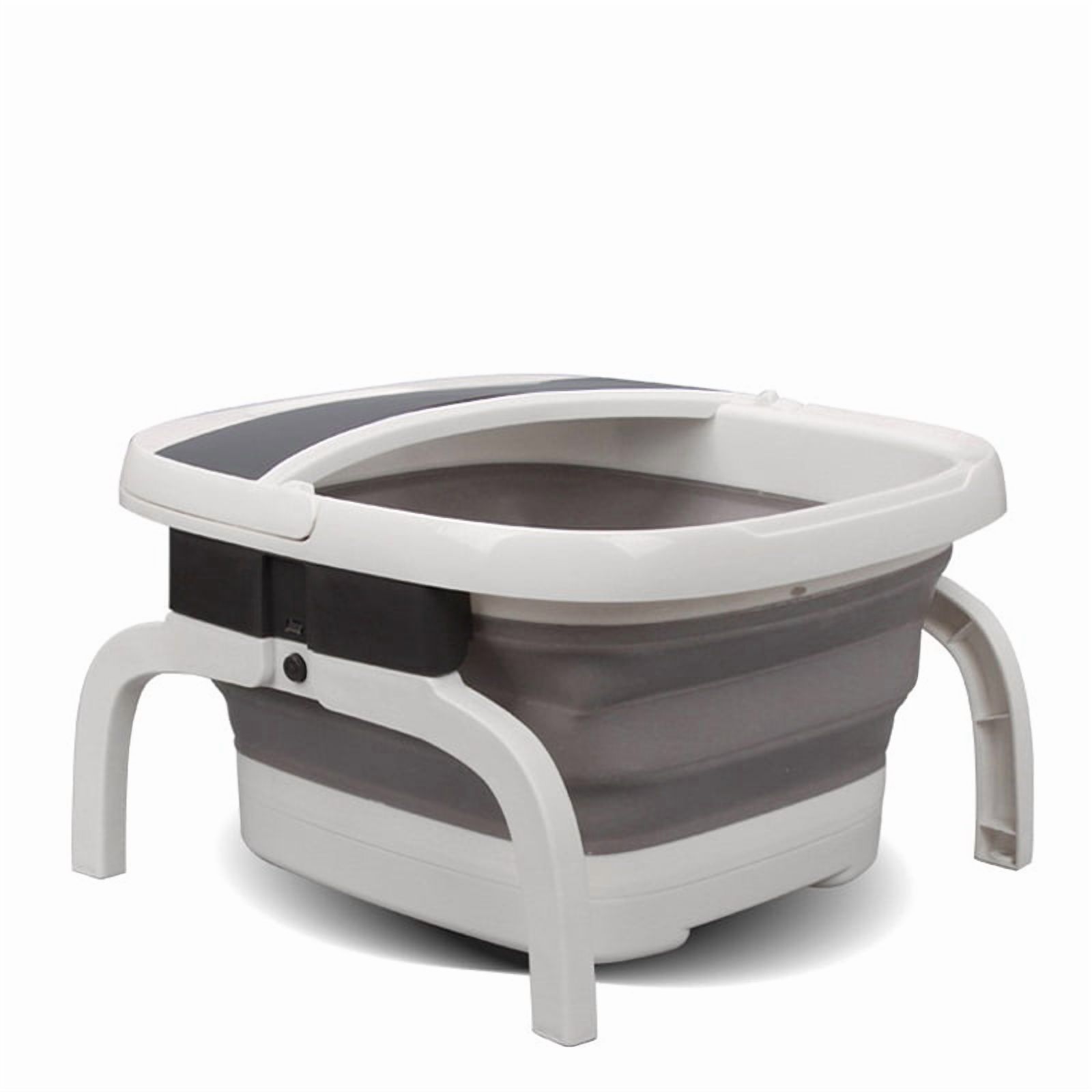 Folded Foot Bath Spa Massager - Heating & Bubble Wave - All in One Pedicure Machine Set for Relaxation & Red Light Therapy