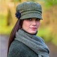 thumbnail image 5 of Irish Tweed Green Herringbone Newsboy For Women Made By Mucros Weavers, 5 of 6