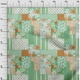 thumbnail image 3 of oneOone Viscose Jersey Green Fabric Floral Diy Clothing Quilting Fabric Print Fabric By Yard 60 Inch Wide, 3 of 7
