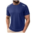 thumbnail image 4 of Akiihool Men T Shirts Cotton Mens Casual Short Sleeve T Shirts Blended Soft Lightweight Crew Neck(Navy,L), 4 of 6