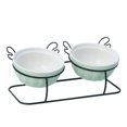 thumbnail image 1 of Cuencos elevados para gatos, platos de alimentación de cerámica, cuencos elevados para comida y agua con inclinación de 15°,, 1 of 5