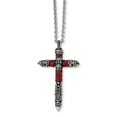 thumbnail image 1 of White Stainless Steel necklace Cable with pendant Themed Men's Textured Crystal Round Red 22 in 28.23 mm 2.28, 1 of 3