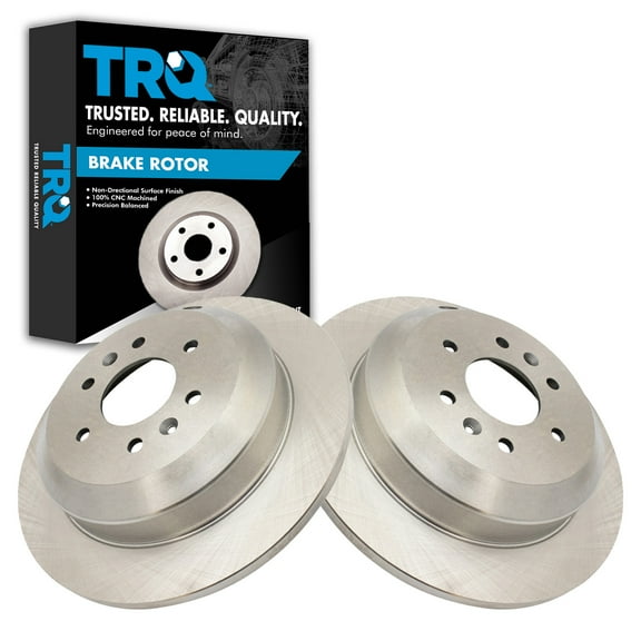 TRQ Rear Brake Rotors Set Solid Fits Select 2009 Kia Borrego