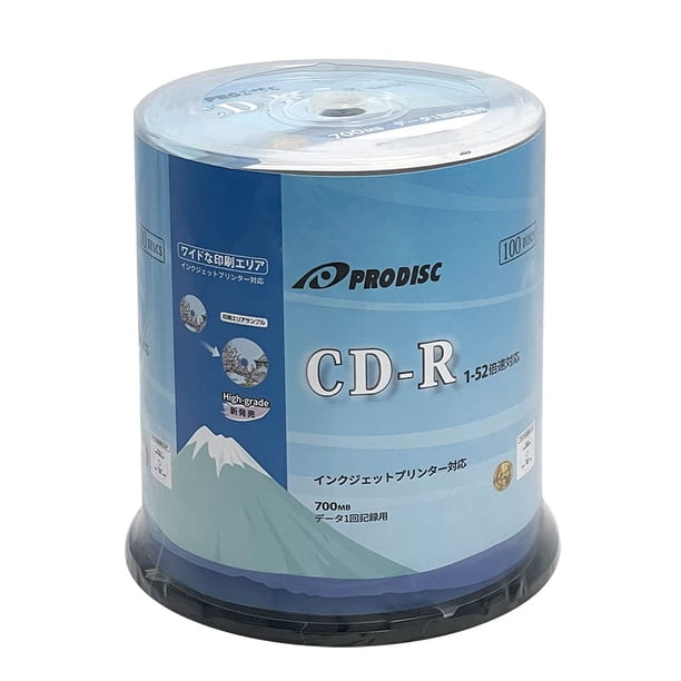 Discos CD-R vírgenes Prodisc 700 MB 52X blancos imprimibles con inyección de tinta x100