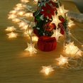 thumbnail image 3 of Cadena de luces LED con forma de estrella diseñada en 3D, resistente al agua y extensible para decoración interior y exterior, bombillas de bajo consumo en blanco cálido y colorido, cadena de luces, 3 of 8