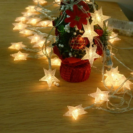 Jorlo Star Christmas Lights Led Snowflake String Fairy Lights