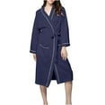 thumbnail image 5 of 2 Pack ylioge Waffleknit Bath Robes for Women Long Sleeve Bathrobes with Pockets and Belt Casual Solid Mid Length Open Front Homewear Loungewear Pajamas Robe, 5 of 8