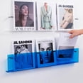 thumbnail image 2 of ROYALITA 2-Pack Acrylic Magazine Rack, 17" Record Holder, Fashion Hanging Bookshelf, Blue, 2 of 5