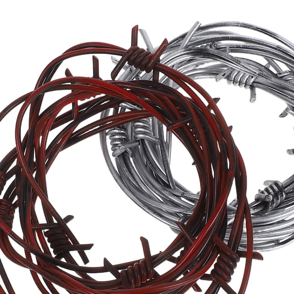 LOLIPPYY 2pcs Fake Barbed Wire: Halloween Scene Barbed Wire Decoration - 2.5m Realistic Layout Prop For Haunted House Costume Party Prank Toy